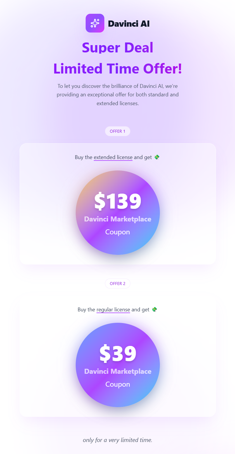 Davinci AI - OpenAI Content, Text, Image, Voice, Chat, Code, Transcript, and Video Generator as SaaS - 1